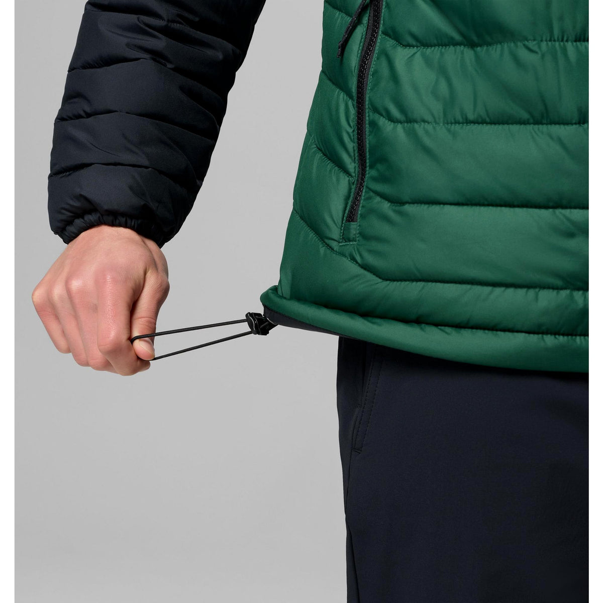 Columbia Men's Powder Lite II Hooded Jacket - Rain Forest, Black