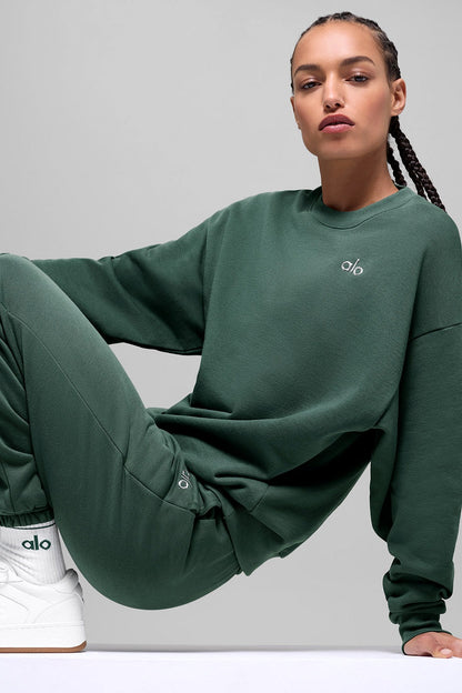 Alo Yoga Accolade Crew Neck Pullover - Clover Green