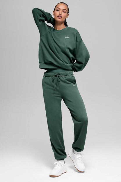 Alo Yoga Accolade Crew Neck Pullover - Clover Green