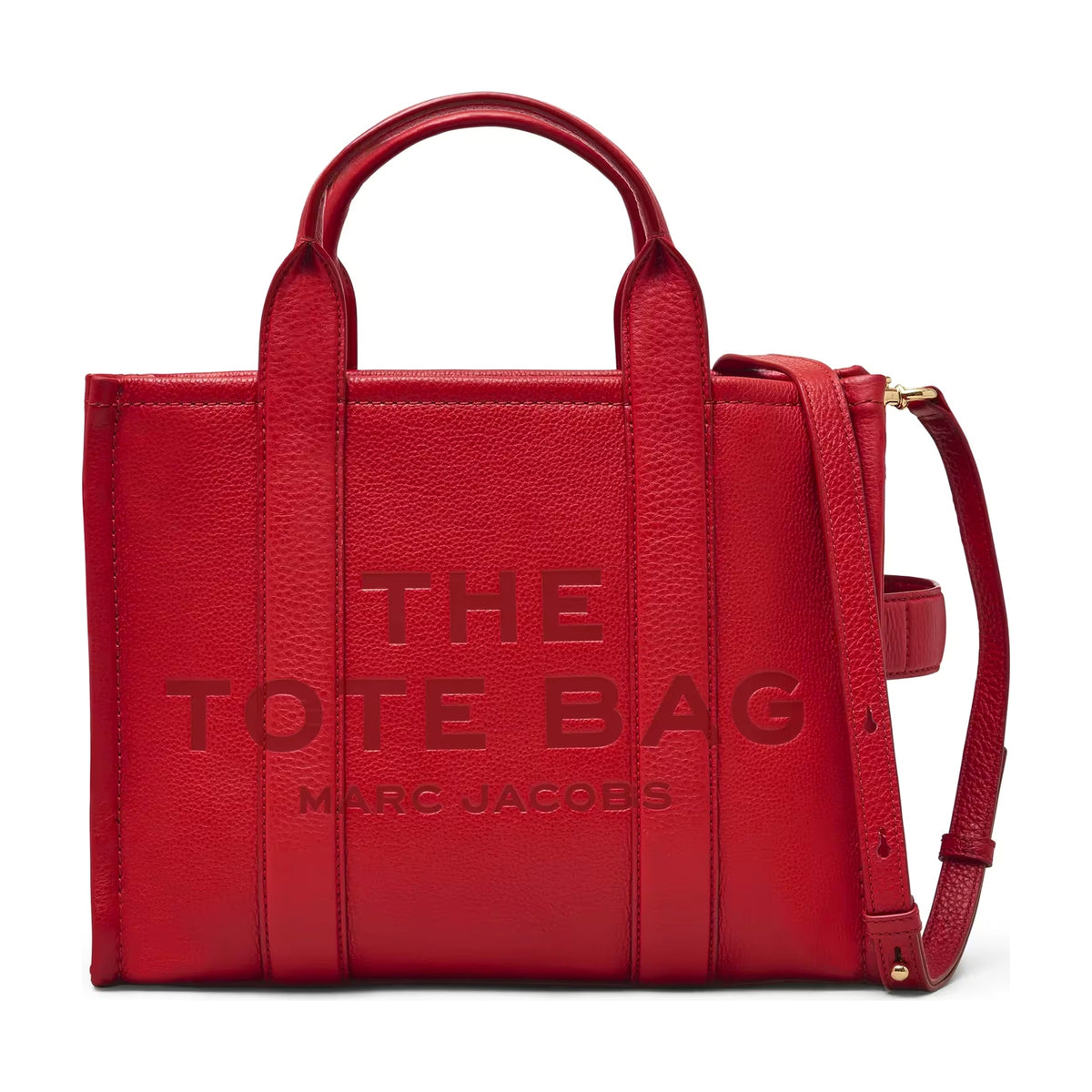 Marc Jacobs The Leather Medium Tote Bag - TRUE RED