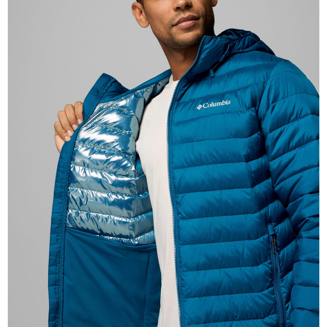 Columbia Men's Powder Lite II Hooded Jacket - Phoenix Blue Ripstop