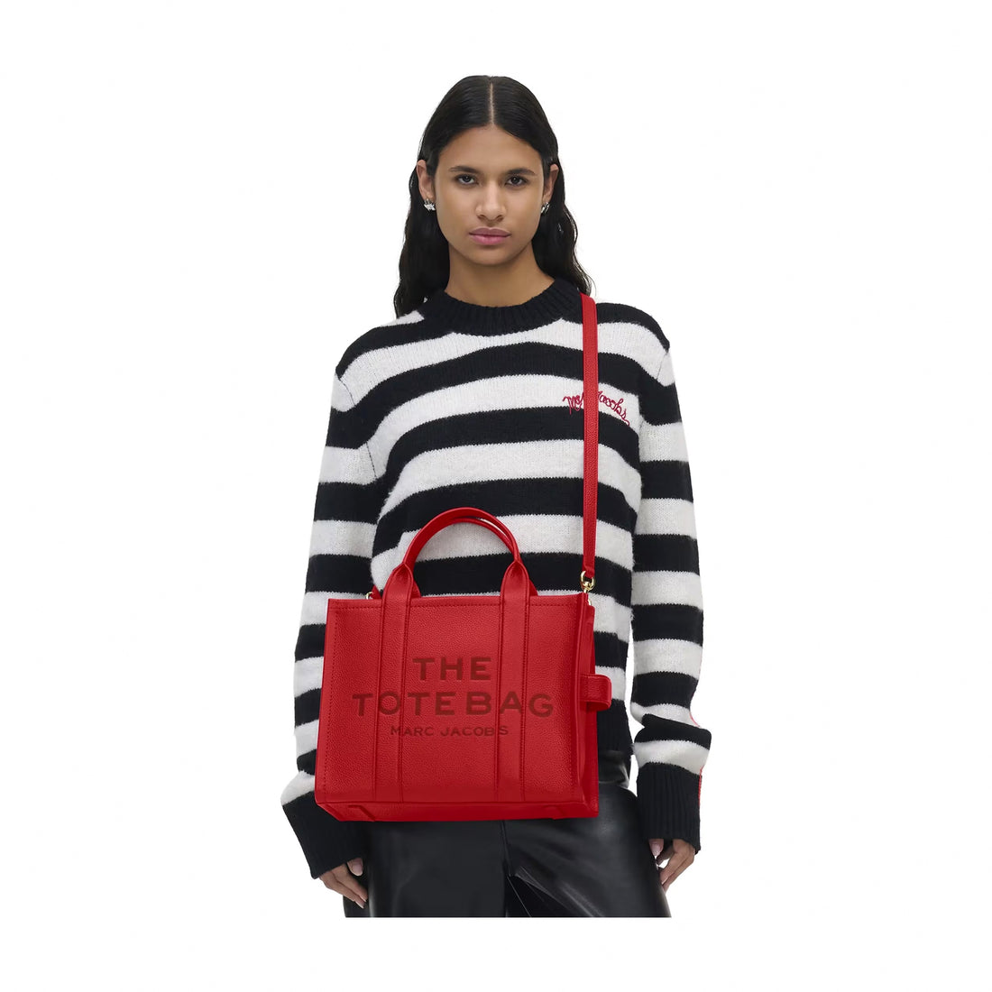 Marc Jacobs The Leather Medium Tote Bag - TRUE RED