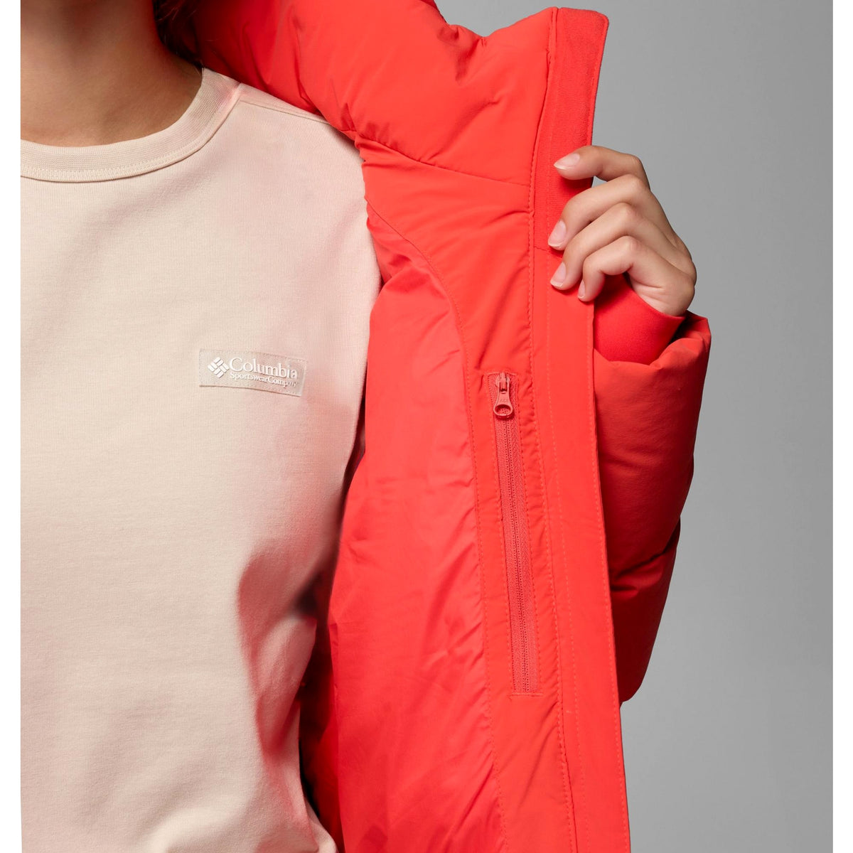Columbia Women's Amaze Puff Hooded Jacket - Poppy Red
