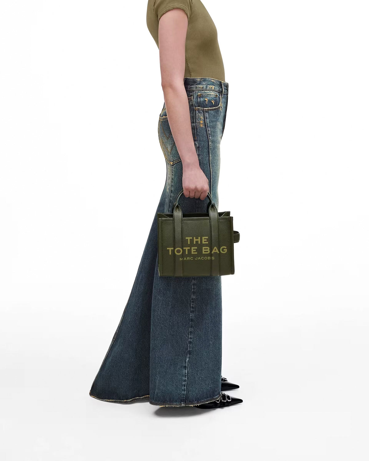 Marc Jacobs The Leather Small Tote Bag - FOREST